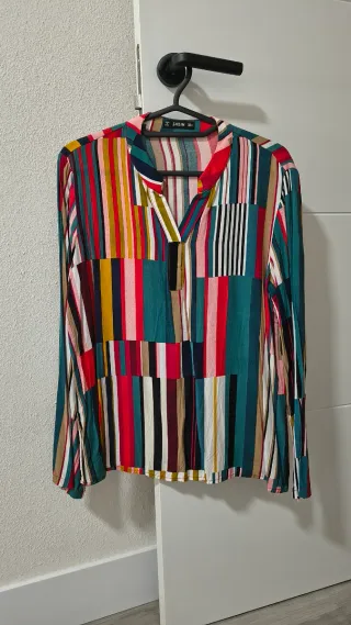 Camisa a rayas multicolor