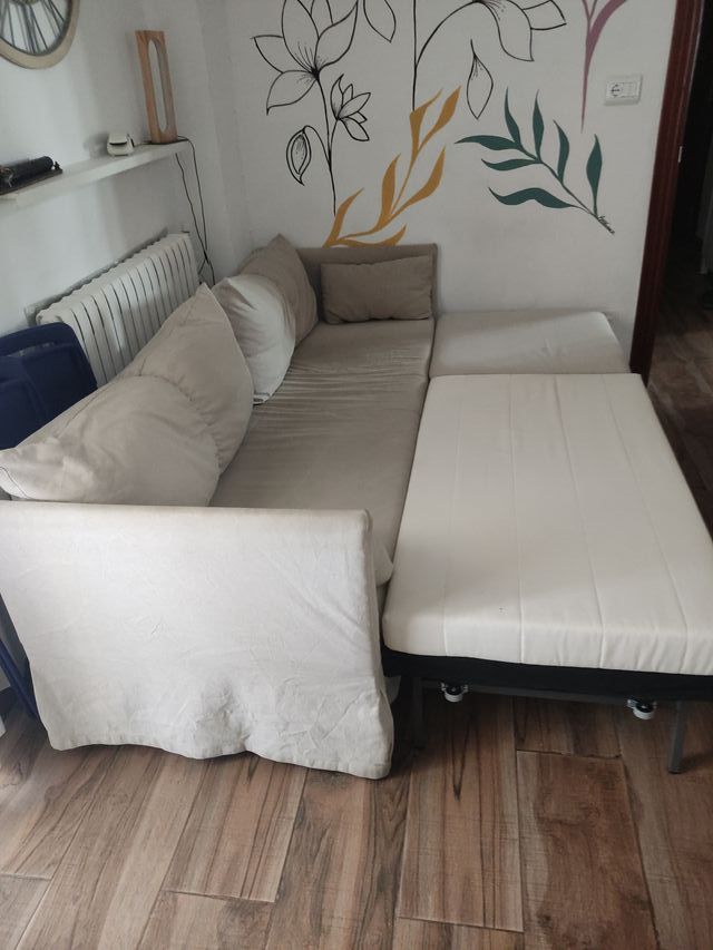 Sofá Cama Ikea Beige Tela