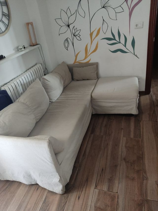 Sofá Cama Ikea Beige Tela