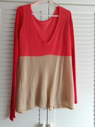 Jersey Sfera Talla M Beige y Naranja