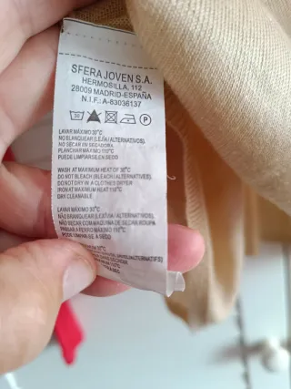 Jersey Sfera Talla M Beige y Naranja