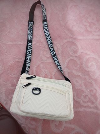 Bolso bandolera beige mujer