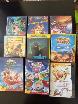 Lote 8 Películas DVD Disney y Warner Kids
