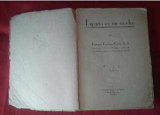 España es mi madre. Antiguo libro escuela año 1939