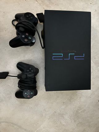 Consola Playstation 2 Negra + 2 Mandos