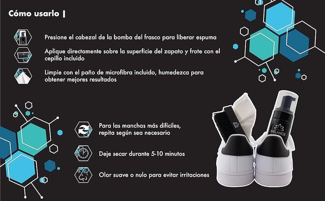 Kit per la pulizia delle scarpe Melanos in 3 pezzi