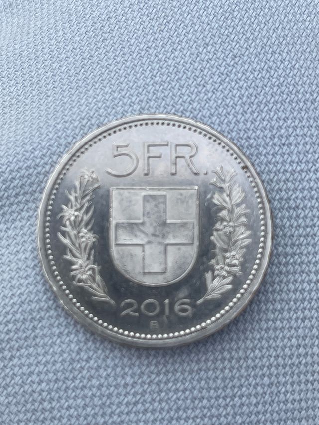 Moneda 5 Francos Suizos Plata 2016