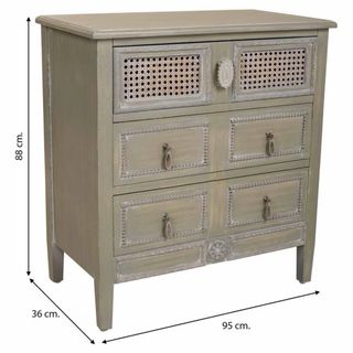 2 Mesitas de noche de madera y ratán(Precio unidad