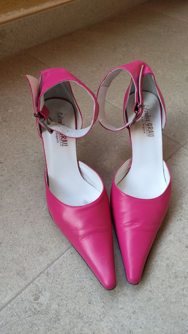 Zapatos Tacon Pulsera Fucsia Talla 41