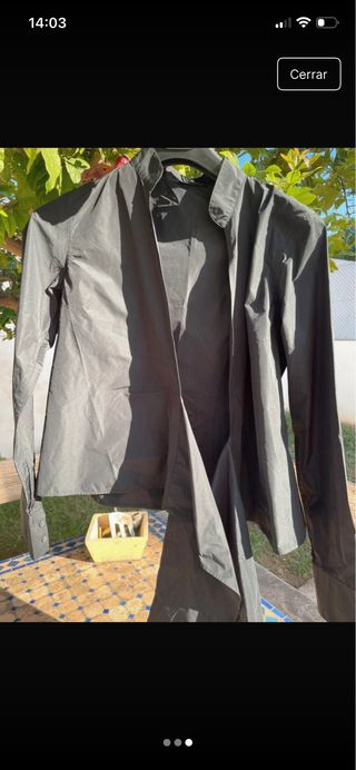 Camisa cruzada negra Massimo Dutti