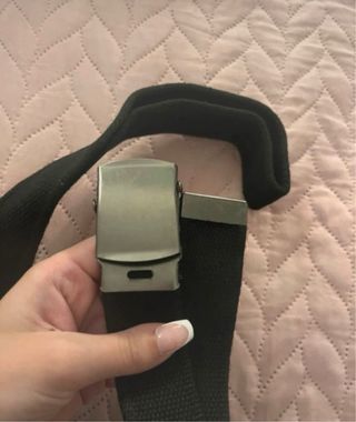 Cinturón Valento Hombre Negro Plateado Talla Única