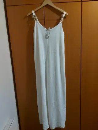 Mono blanco tirantes dorados