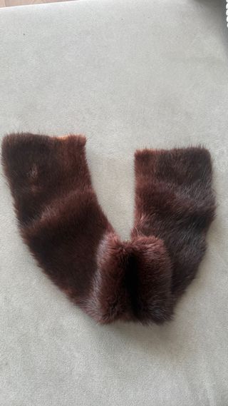 Collo in vera pelliccia marrone