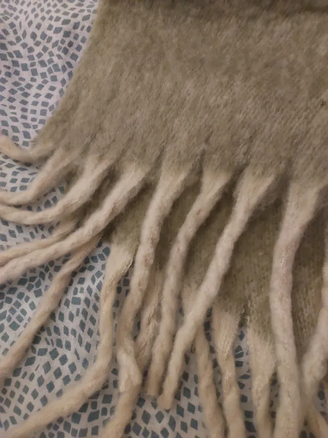 Bufanda de Cachemira verde y naranja