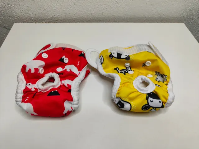 Pañales para perros talla XS (rojo y amarillo)