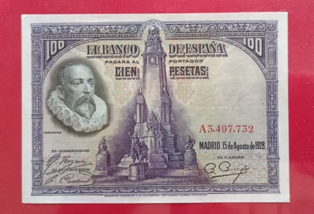 EBC+ 100 Pesetas 1928 serie A Cervantes excelente