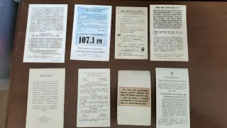 Lote 8 estampitas religiosas oraciones