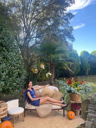 Vestido azul de fiesta usado una vez