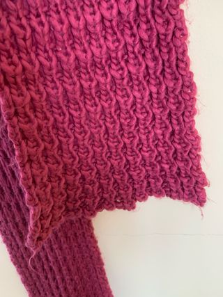 Bufanda maxi lana fucsia punto grueso