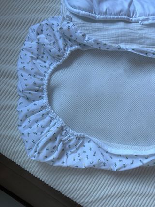 Conjunto capazo bebé floral, bajera, saco