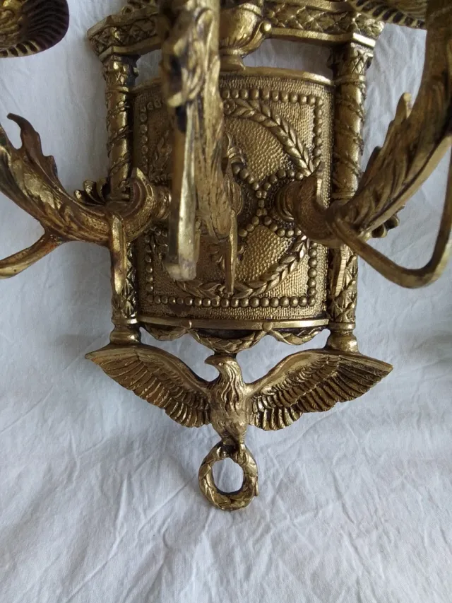 Candelabros Bronce Antiguos (Pareja)