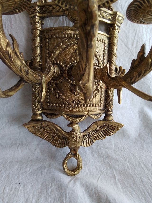 Candelabros Bronce Antiguos (Pareja)