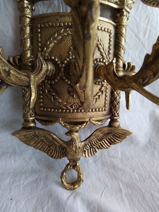 Candelabros Bronce Antiguos (Pareja)