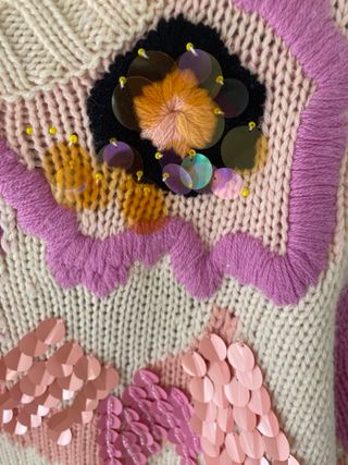 Jersey Escada Vintage Flores Pastel Talla M