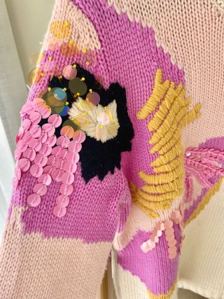 Jersey Escada Vintage Flores Pastel Talla M