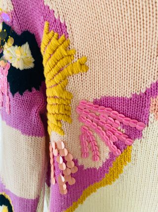 Jersey Escada Vintage Flores Pastel Talla M