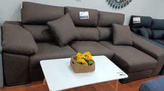 Sofá Chaise Longue Marrón Aqualine