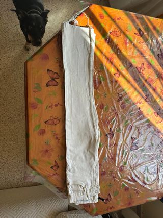 Pantalones campana beige