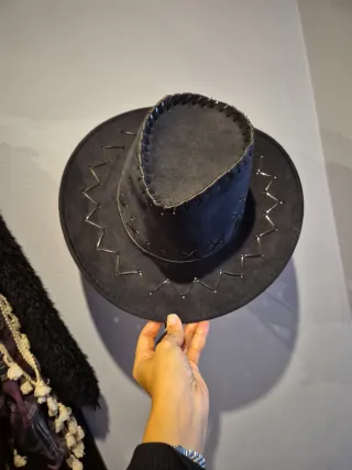 Sombrero vaquero gris/negro cawboy disfraz