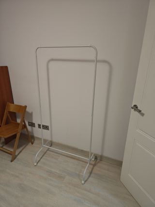 Burro perchero metálico blanco