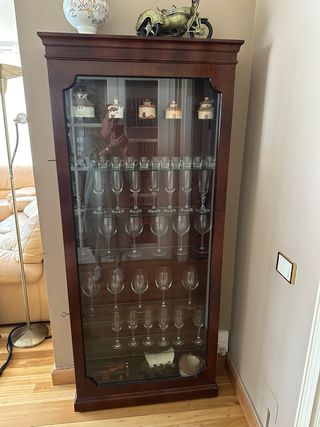 Vitrina de madera y cristal