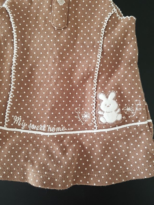 Vestitino bimba fantasia pois con coniglietto
