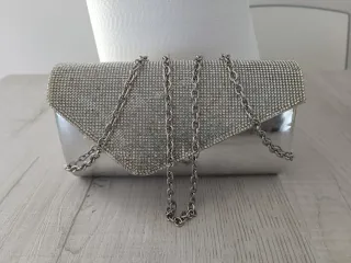 Borsetta argento con strass