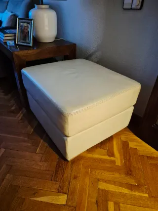 Puf de piel Ikea beige