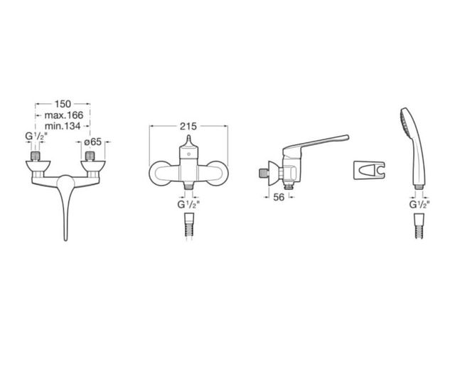 Roca Grifería monomando exterior para ducha con ducha
