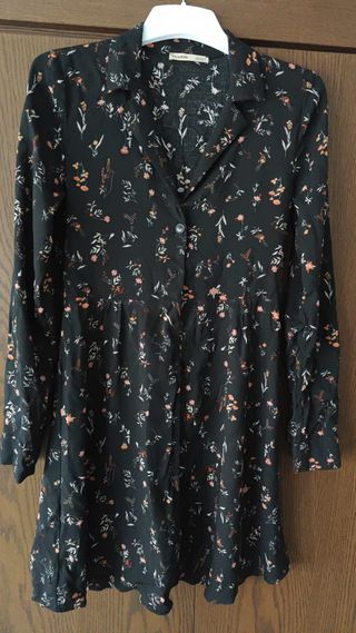 Vestido corto estampado Pull&Bear manga larga