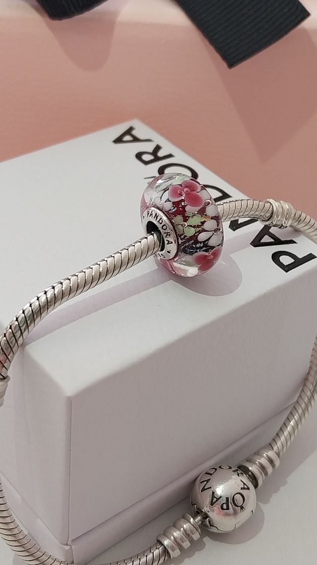 Charm Pandora Cristal Murano Flores