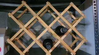 Portabottiglie vino in legno e metallo