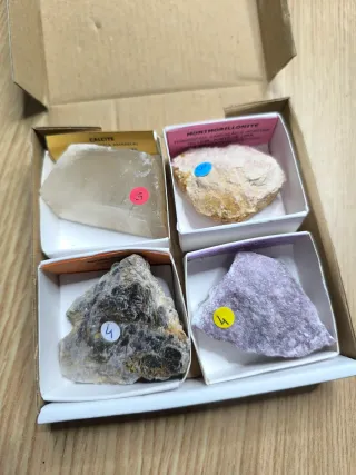 Conjunto 4 minerais coleção