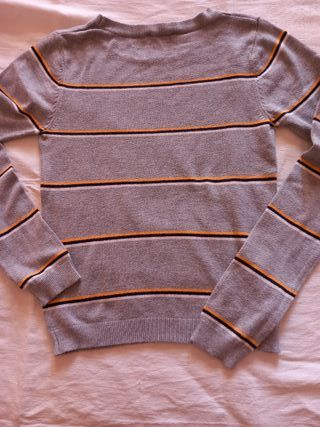 Pullover bimbo righe grigio (8/10 anni)