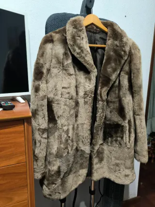 Abrigo Piel Mouton Beige/Marrón