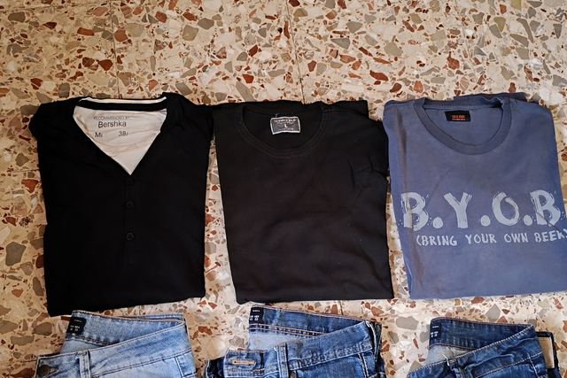 Lote de 4 peças de roupa masculina para o inverno, tamanho M