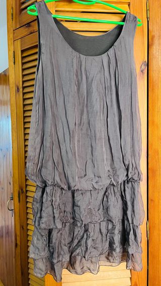 Vestido marrón chocolate de viscosa