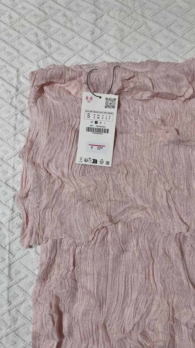 Top Zara Hombros Descubiertos Rosa