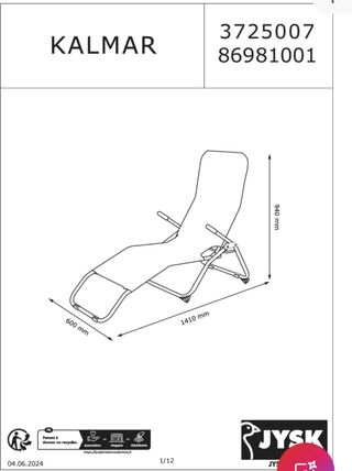 Tumbona plegable gris/verde