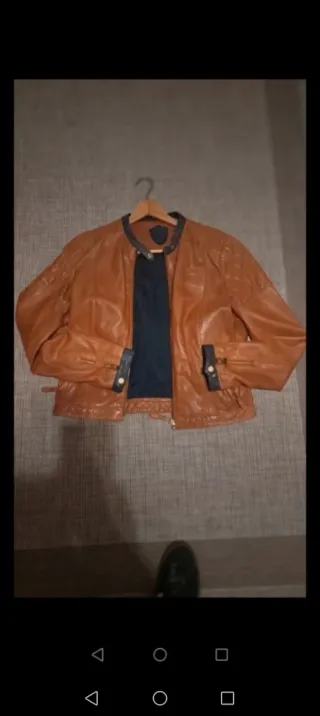 Cazadora Massimo Dutti Cuero Marrón